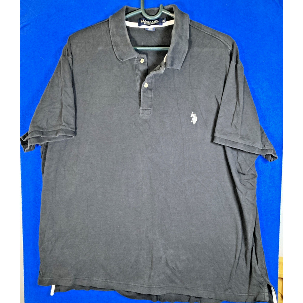 U.S. Polo Assn. Men's Size XXL Black Short Sleeve Polo Shirt Luxury Feel